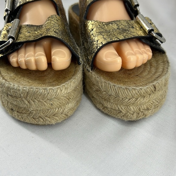 MCQ Espadrilles Metallic Bronze Sandals - Picture 3 of 11